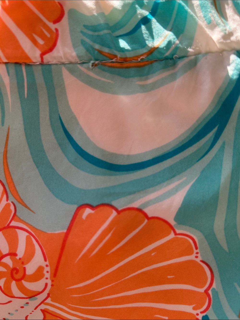 Lilly Pulitzer 100% Silk Fabric - Soft Blue & Peach Beach Wear, Size 2 - Picture 5 of 8